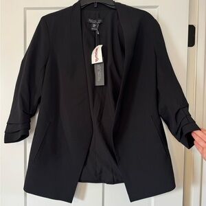 Rachel Zoe Black Open-Front Draped Blazer